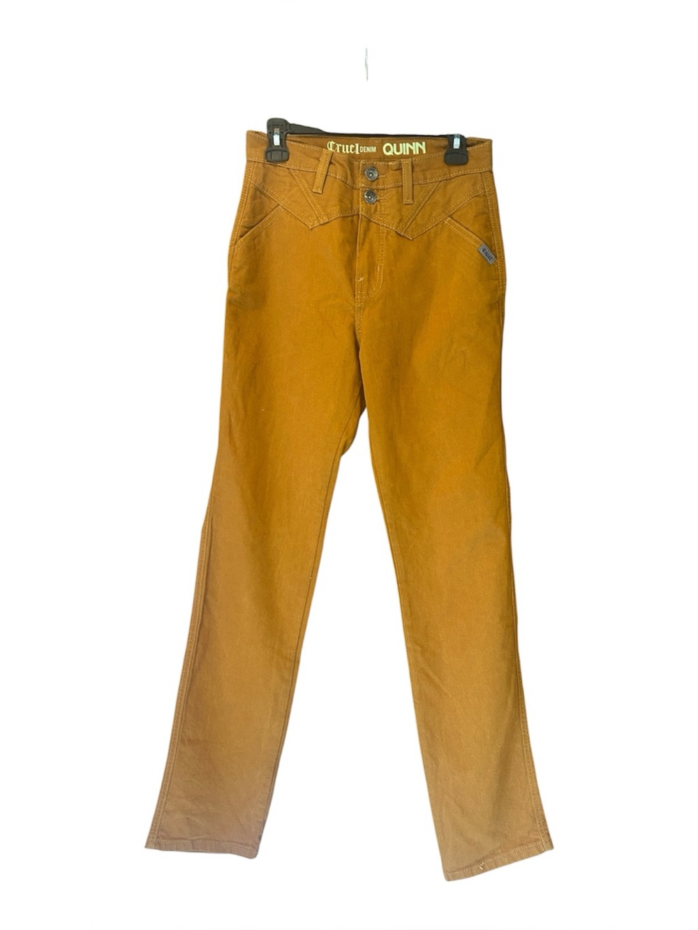 Cruel Denim Quinn Jeans 27 3L Gold Mustard High Rise Tapered Bareback Western